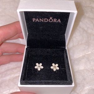 White flower earrings